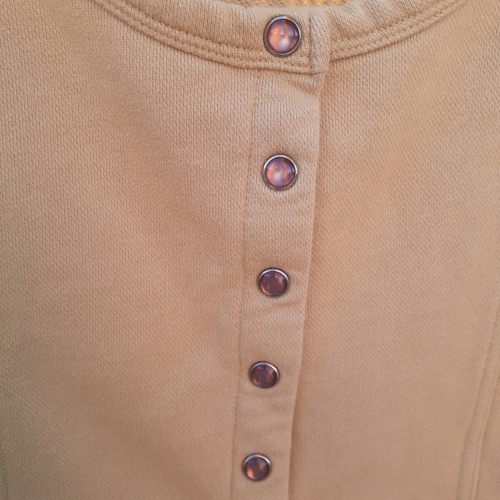 J jill Button front Scoop Neck blouse Shirt top size L * - Picture 2 of 4